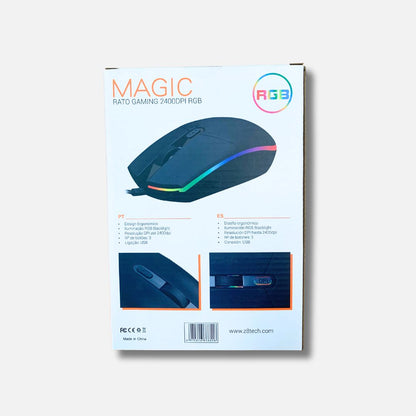 Rato Gaming c/ Fios Z8tech M1680 Magic RGB  (Preto)