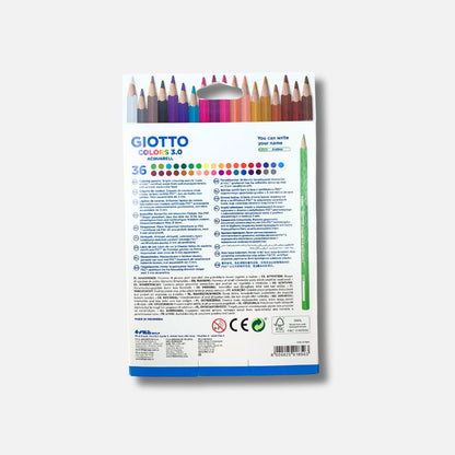 Lápis de Cor Longos Giotto Colors 3.0 Caixa c/ 36 Cores - Acquarell