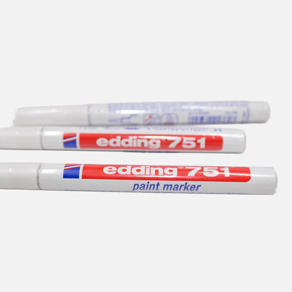 Marcador Permanente de Tinta Branco – Edding 751 (Unidade)