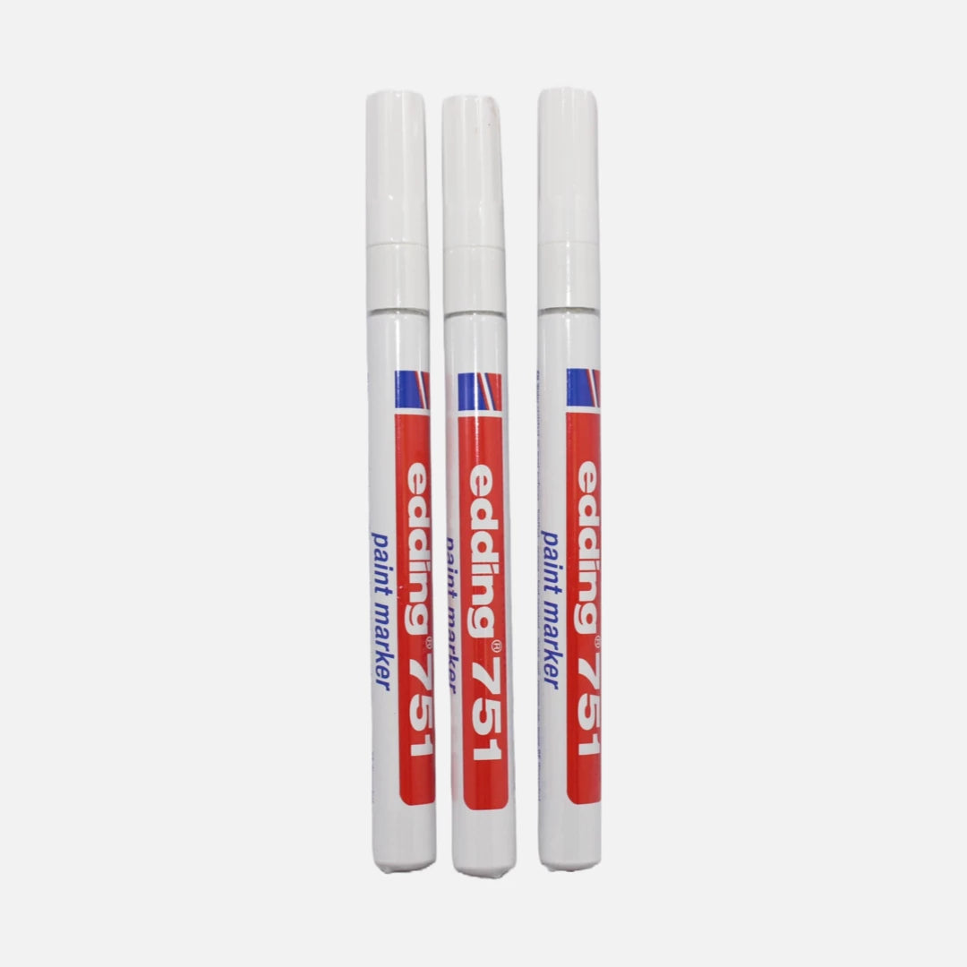 Marcador Permanente de Tinta Branco – Edding 751 (Unidade)