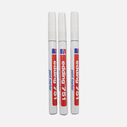 Marcador Permanente de Tinta Branco – Edding 751 (Unidade)